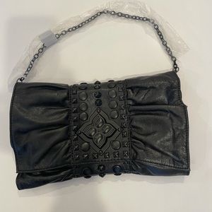 Bcbgmacazria black leather clutch